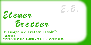 elemer bretter business card